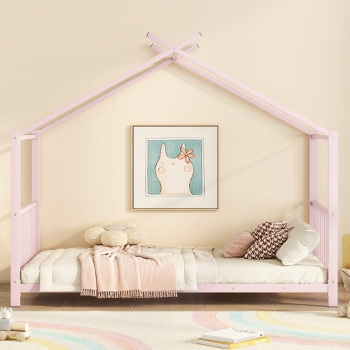 Bellemave® Twin Size Metal Montessori House Bed - Bellemave