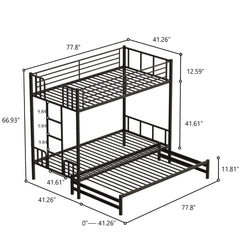 Bellemave® Twin Size Metal Pull - Out Bunk Bed - Bellemave