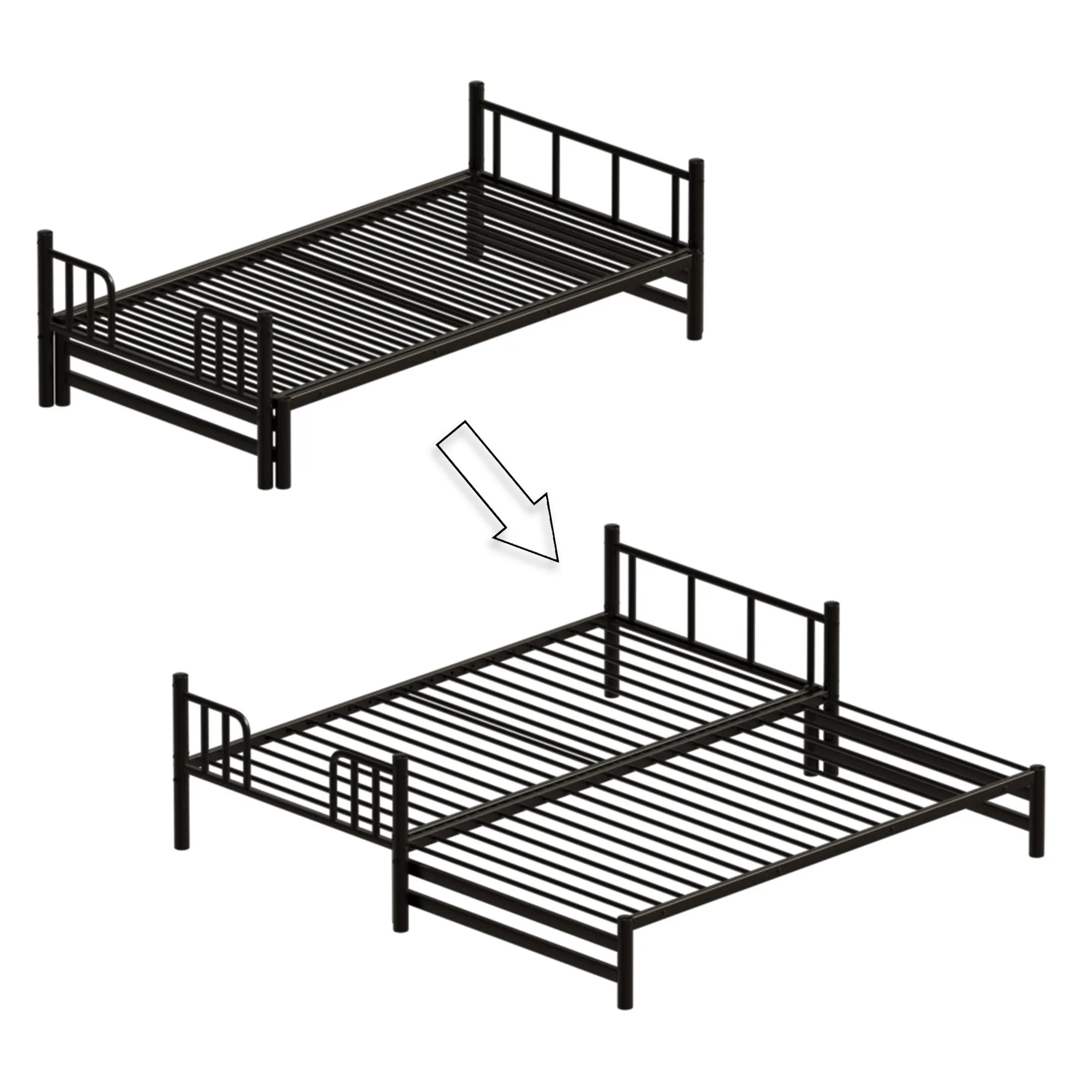Bellemave® Twin Size Metal Pull - Out Bunk Bed - Bellemave