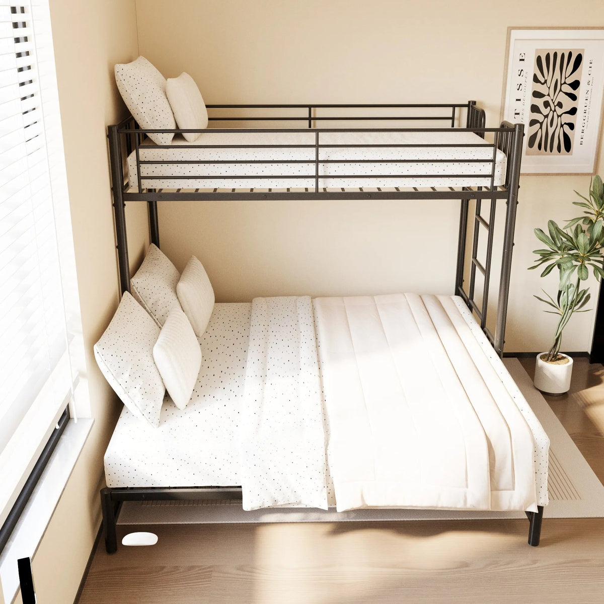 Bellemave® Twin Size Metal Pull - Out Bunk Bed - Bellemave