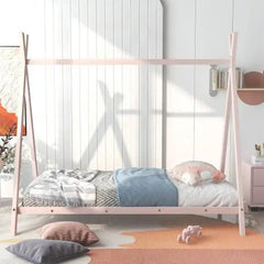 Bellemave® Twin Size Metal Tent Bed with Slat - Bellemave