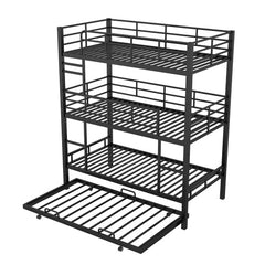 Bellemave® Twin Size Metal Triple Bunk Bed with Trundle Bed - Bellemave