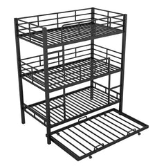 Bellemave® Twin Size Metal Triple Bunk Bed with Trundle Bed - Bellemave
