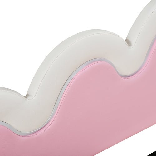 Bellemave® Twin Size Modern Upholstered Princess Extending Daybed,Crown Headboard with LED Lights - Bellemave