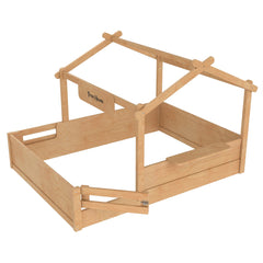 Bellemave® Twin Size Montessori Floor Bed for Kids, Solid Wood House Floor Bed with Roof, Built - in Shelfe, and Free - Installed Signboard, White - Bellemave