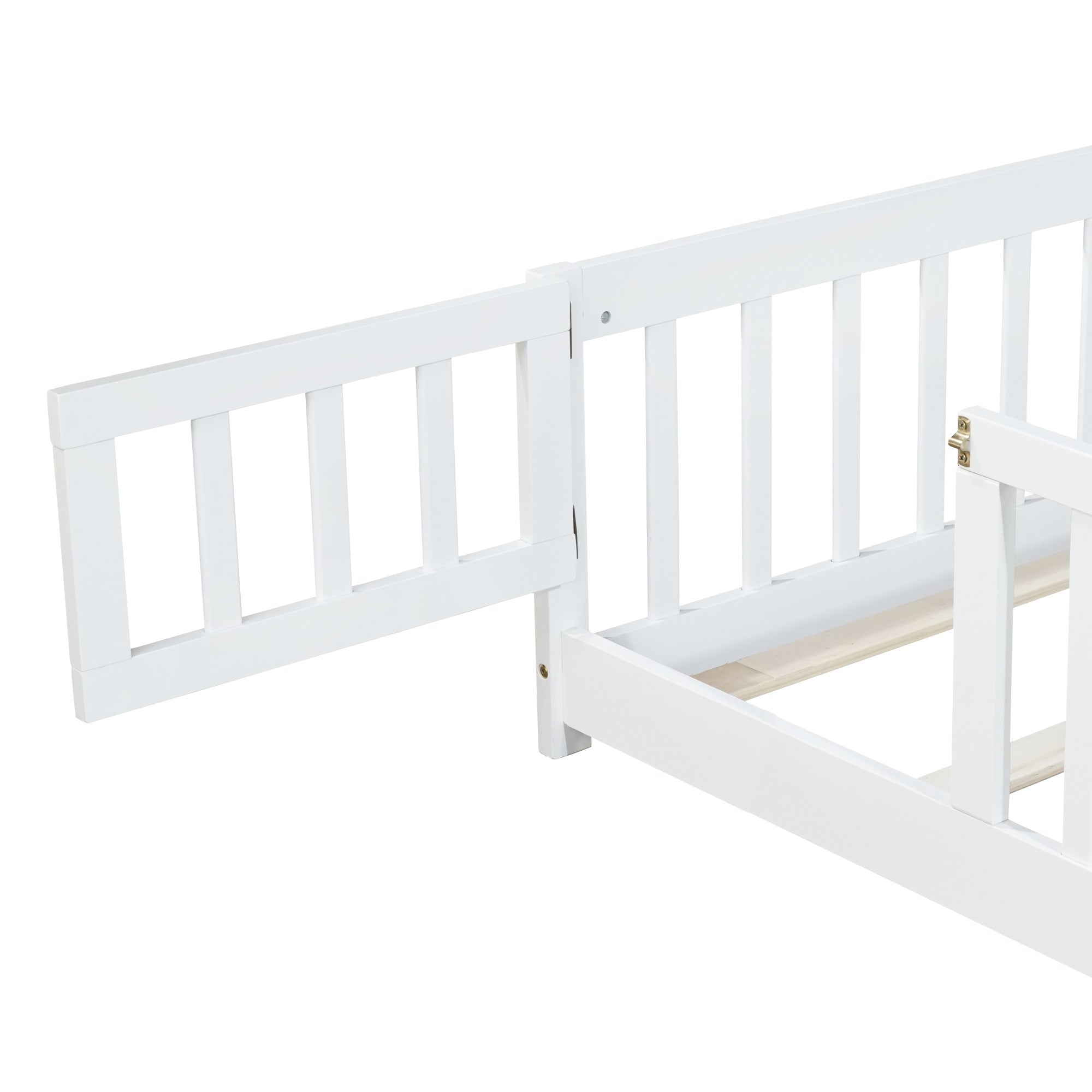 Bellemave® Twin Size Montessori Floor Bed for Kids,Twin Floor Bed Frame with Slats,Solid Wood Twin Bed Frame for Girls Boys,Grey - Bellemave