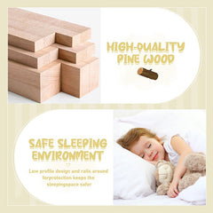 Bellemave® Twin Size Montessori Floor Bed with Safety Guardrails and Door - Bellemave