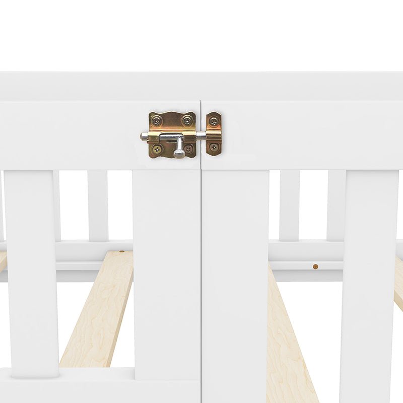 Bellemave® Twin Size Montessori Floor Bed with Safety Guardrails and Door - Bellemave
