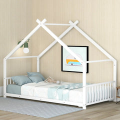 Bellemave® Twin Size Montessori Metal House Bed - Bellemave