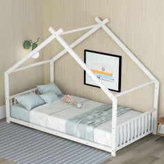 Bellemave® Twin Size Montessori Metal House Bed - Bellemave
