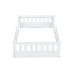 Bellemave® Twin Size Montessori Wood Floor Bed with Guardrail - Bellemave