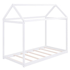 Bellemave® Twin Size Montessori Wooden House Floor Bed - Bellemave