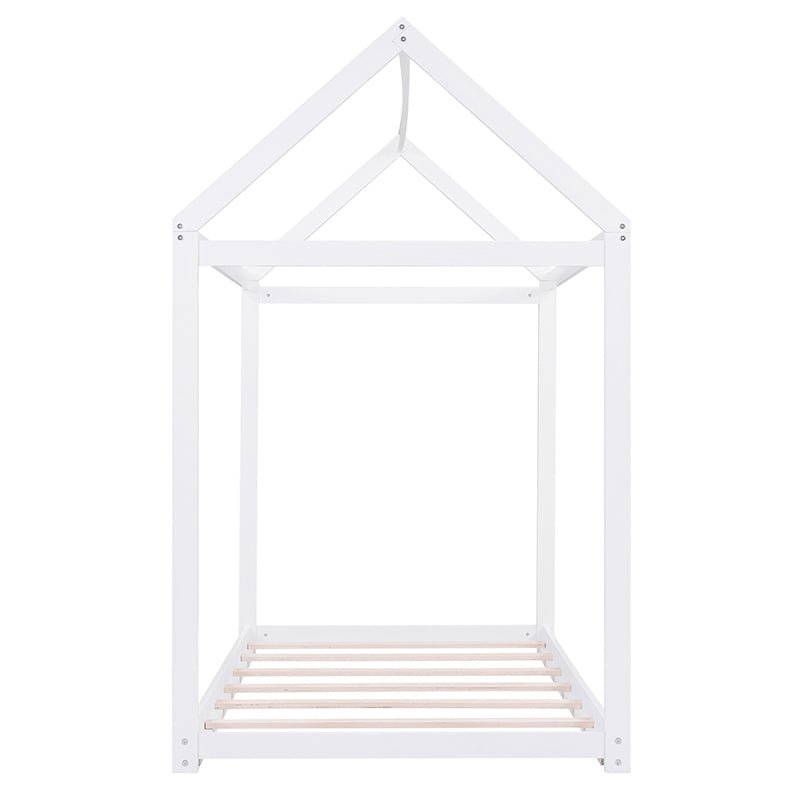 Bellemave® Twin Size Montessori Wooden House Floor Bed - Bellemave