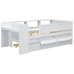 Bellemave® Twin Size Multi - Functional Daybed with Drawers and Trundle Bed, Headboard Storage and Tables, USB Charging Station - Bellemave
