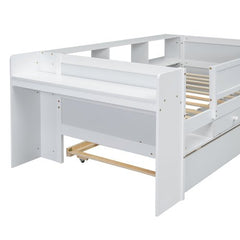 Bellemave® Twin Size Multi - Functional Daybed with Drawers and Trundle Bed, Headboard Storage and Tables, USB Charging Station - Bellemave