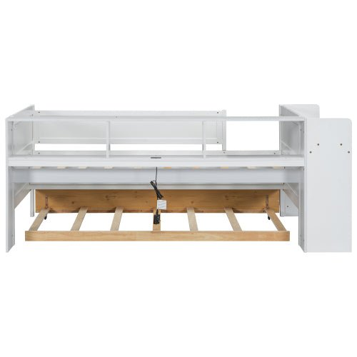 Bellemave® Twin Size Multi - Functional Daybed with Drawers and Trundle Bed, Headboard Storage and Tables, USB Charging Station - Bellemave