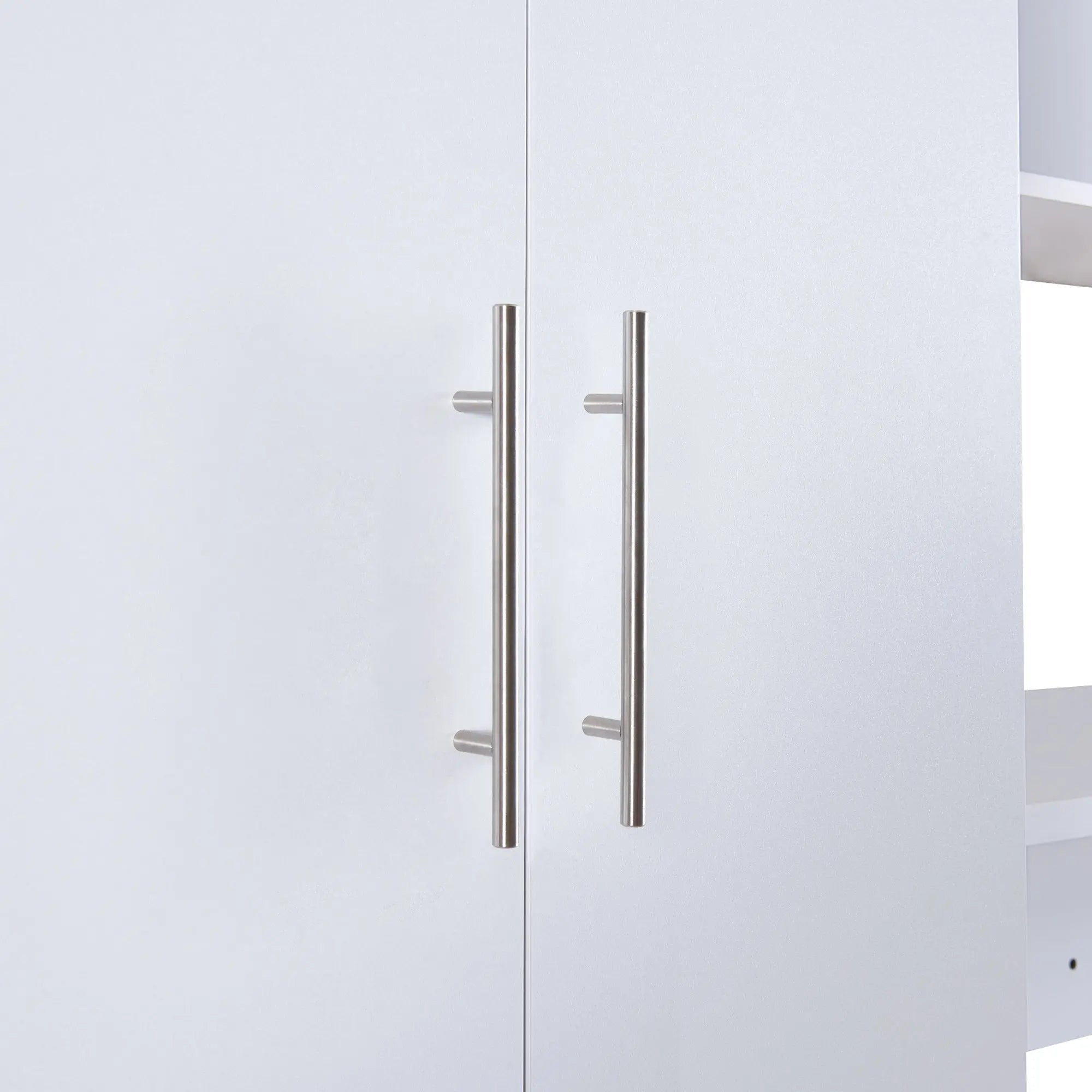 Bellemave® Twin Size Murphy Bed with Open Shelves and Storage Drawers,Built - in Wardrobe and Table - Bellemave