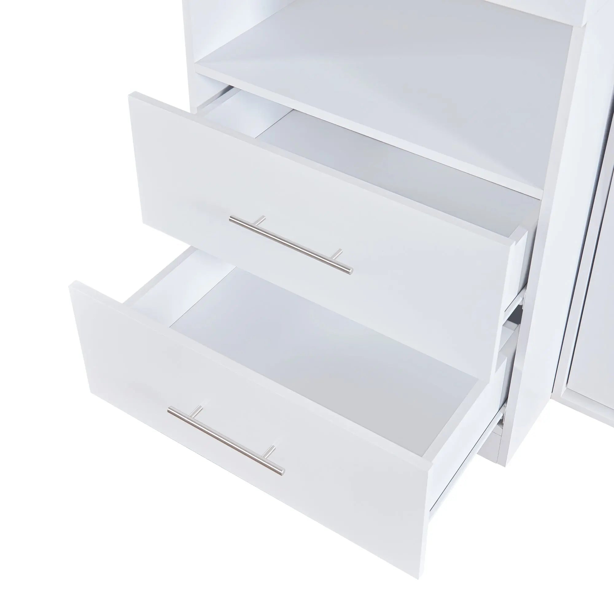 Bellemave® Twin Size Murphy Bed with Open Shelves and Storage Drawers,Built - in Wardrobe and Table - Bellemave