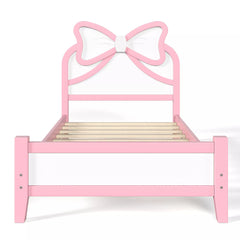 Front View Bow Headboard Platform Bed