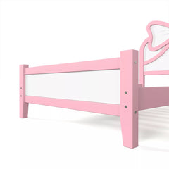 Pink Solid Wood Platform Bed Side View