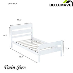 Bellemave® Twin Size Platform Bed with Headboard and Footboard - Bellemave