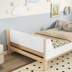 Bellemave® Twin Size Platform Bed with Headboard, Footboard and Safeguards - Bellemave
