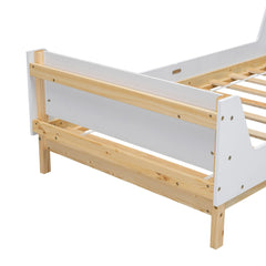 Bellemave® Twin Size Platform Bed with Headboard, Footboard and Safeguards - Bellemave