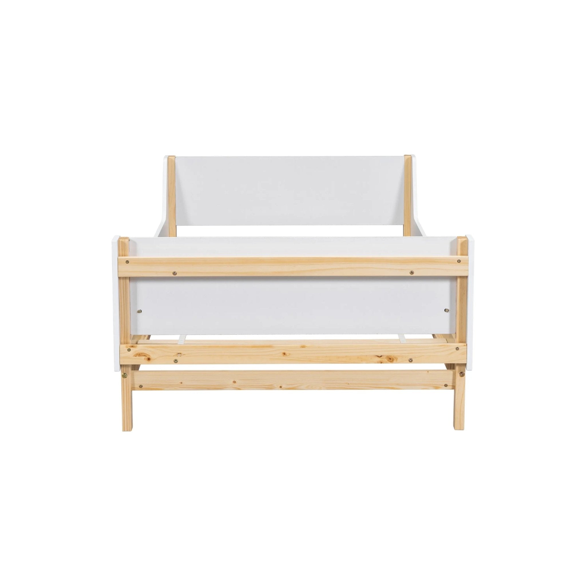 Bellemave® Twin Size Platform Bed with Headboard, Footboard and Safeguards - Bellemave