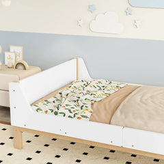 Bellemave® Twin Size Platform Bed with Headboard, Footboard and Safeguards - Bellemave