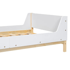 Bellemave® Twin Size Platform Bed with Headboard, Footboard and Safeguards - Bellemave
