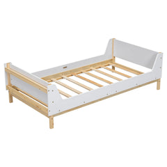 Bellemave® Twin Size Platform Bed with Headboard, Footboard and Safeguards - Bellemave