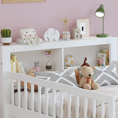 Bellemave® Twin Size Platform Bed with Headboard Storage Rack, 2 Drawers and 3 - Side Guardrail - Bellemave