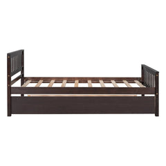 Bellemave® Twin Size Platform Bed with Trundle, Headboard and Footboard - Bellemave