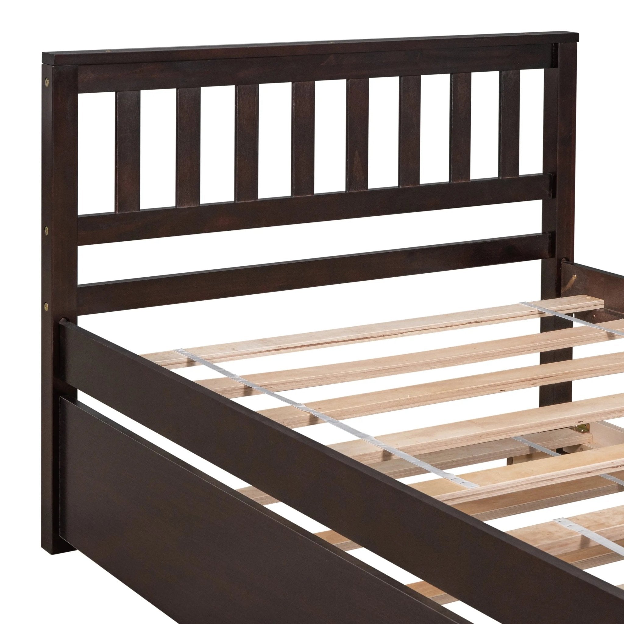 Bellemave® Twin Size Platform Bed with Trundle, Headboard and Footboard - Bellemave