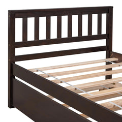Bellemave® Twin Size Platform Bed with Trundle, Headboard and Footboard - Bellemave