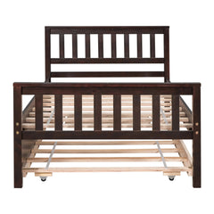 Bellemave® Twin Size Platform Bed with Trundle, Headboard and Footboard - Bellemave