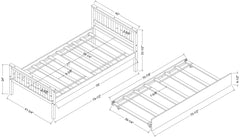 Bellemave® Twin Size Platform Bed with Trundle, Headboard and Footboard - Bellemave