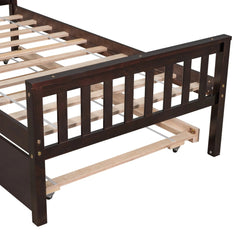 Bellemave® Twin Size Platform Bed with Trundle, Headboard and Footboard - Bellemave