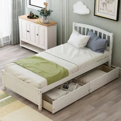 Bellemave® Twin Size Platform Bed with Two Drawers and Headboard - Bellemave