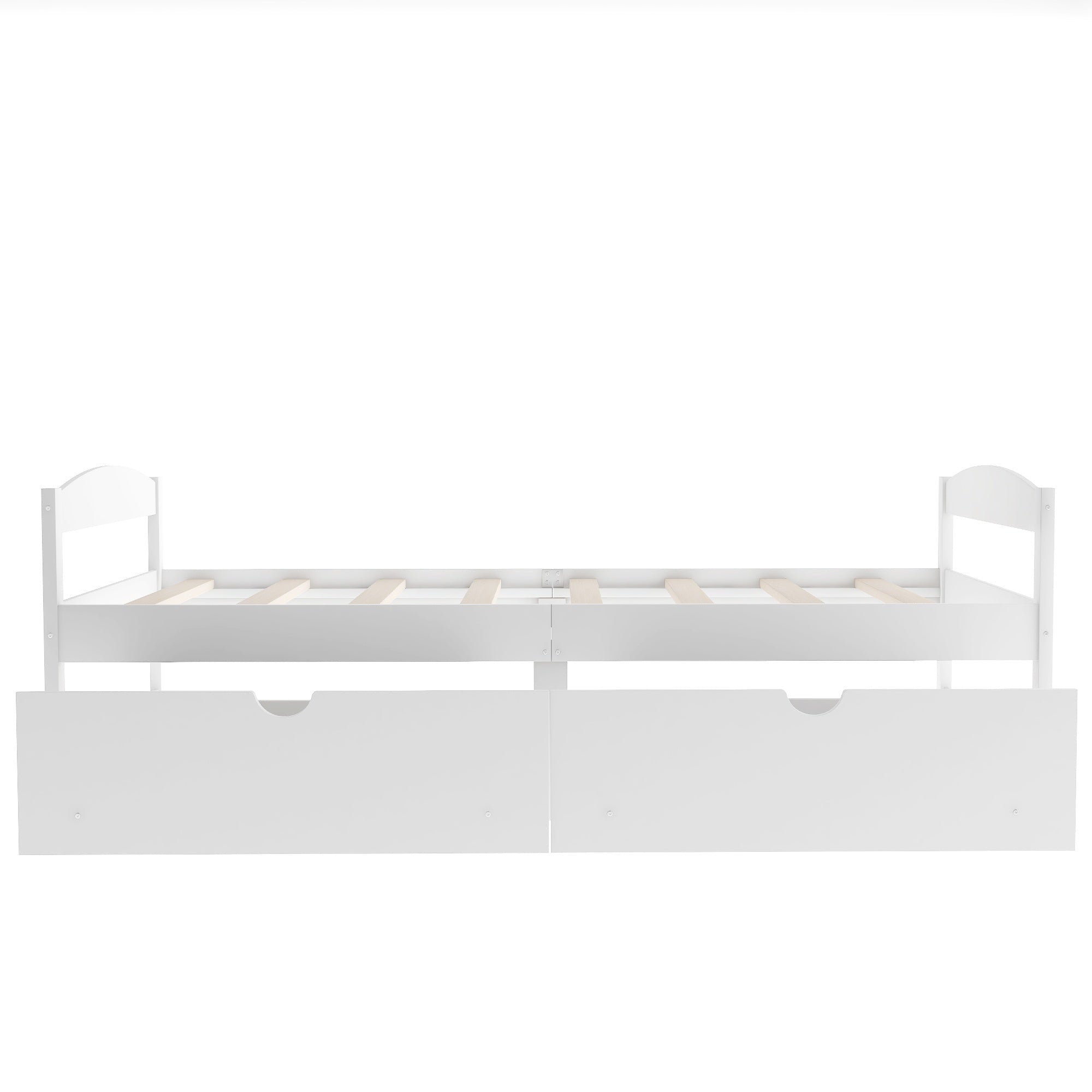 Bellemave Twin Size Platform Bed with Two Storage Drawers, Solid Wood Platform Bed Frames Headboard and Wooden Slats Support - Bellemave