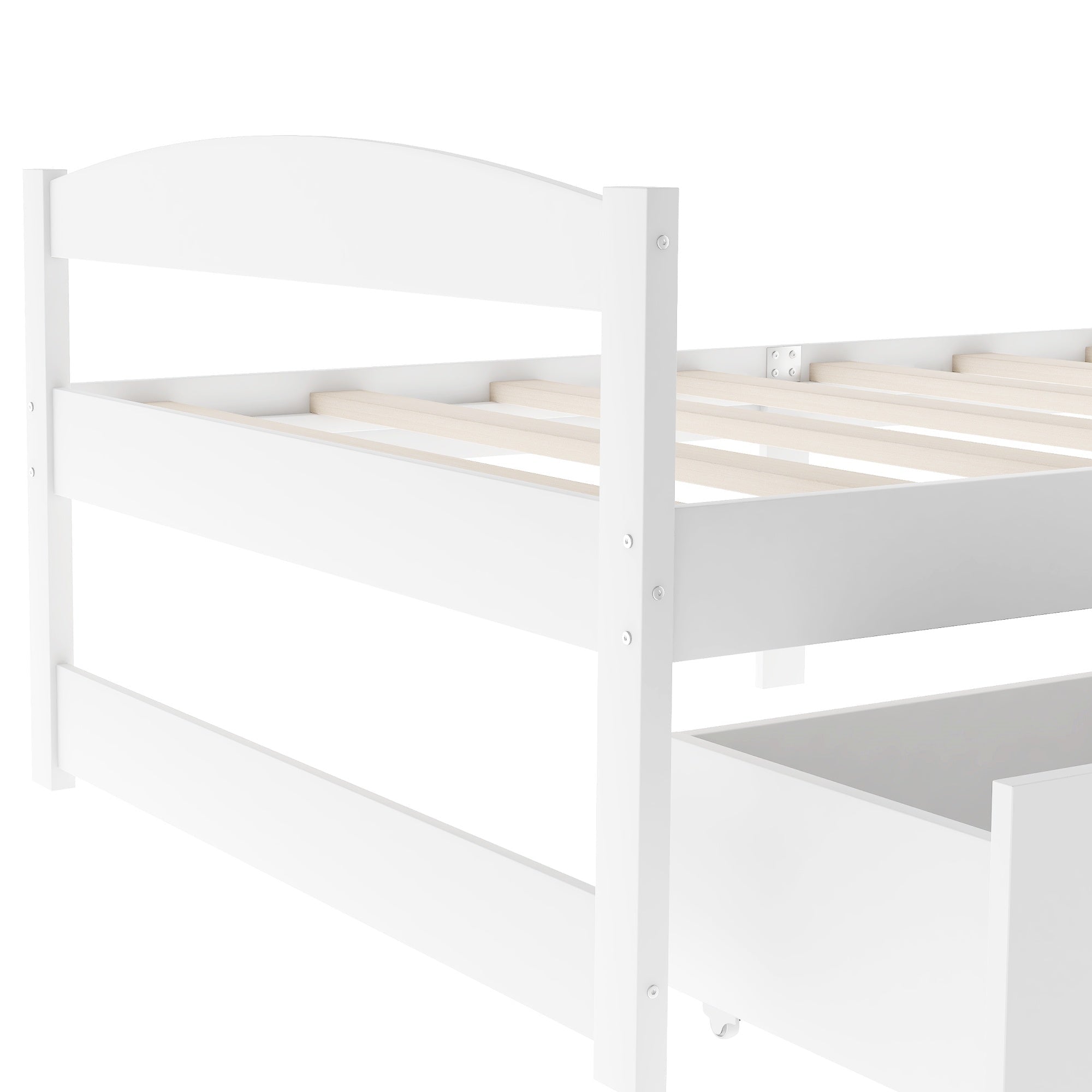 Bellemave Twin Size Platform Bed with Two Storage Drawers, Solid Wood Platform Bed Frames Headboard and Wooden Slats Support - Bellemave