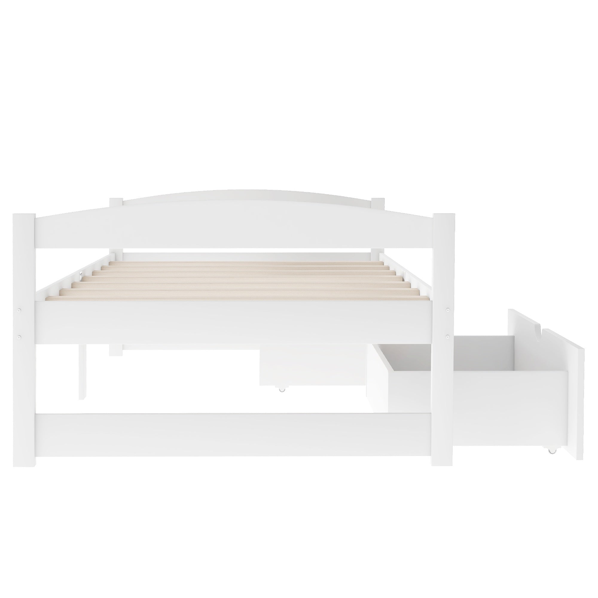 Bellemave Twin Size Platform Bed with Two Storage Drawers, Solid Wood Platform Bed Frames Headboard and Wooden Slats Support - Bellemave