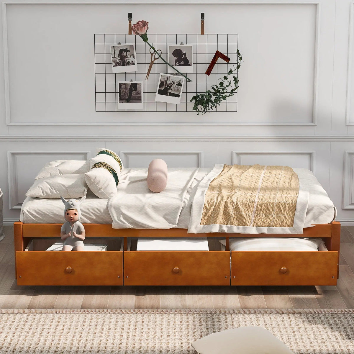 Bellemave® Twin Size Platform Storage Bed with 3 Drawers - Bellemave