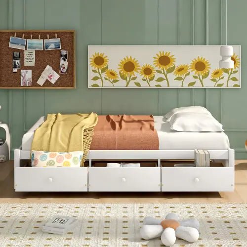Bellemave® Twin Size Platform Storage Bed with 3 Drawers - Bellemave