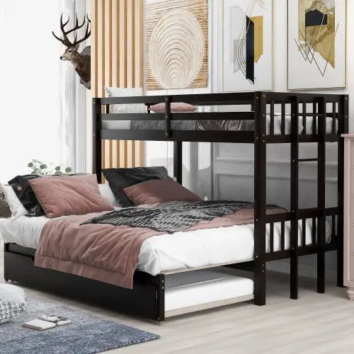 Bellemave® Twin Size Pull - Out Bunk Bed with Trundle Bed - Bellemave
