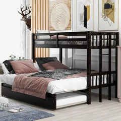 Bellemave® Twin Size Pull - Out Bunk Bed with Trundle Bed - Bellemave