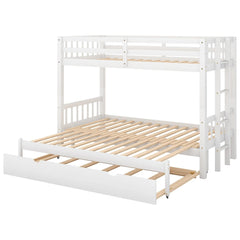 Bellemave® Twin Size Pull - Out Bunk Bed with Trundle Bed - Bellemave