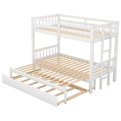Bellemave® Twin Size Pull - Out Bunk Bed with Trundle Bed - Bellemave