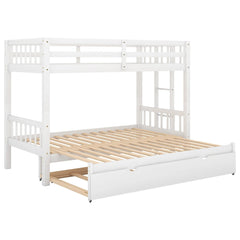 Bellemave® Twin Size Pull - Out Bunk Bed with Trundle Bed - Bellemave
