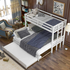 Bellemave® Twin Size Pull - Out Bunk Bed with Trundle Bed - Bellemave